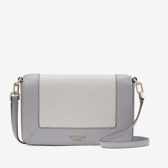 Kate Spade Lena Mini Crossbody KH792 Mountain Grey Pebbled Leather NWT - Picture 2 of 7